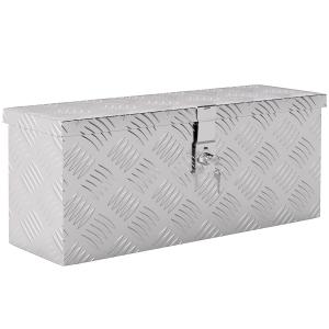 HOMCOM Gerätekasten Aufbewahrungskiste aus Aluminium mit Sc…