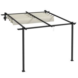 Outsunny Pavillon 3 x 3 m Pergola winddicht, Terrassenüberd…