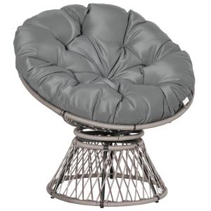Outsunny Papasansessel Korbsessel mit Polster 360 Grad dreh…