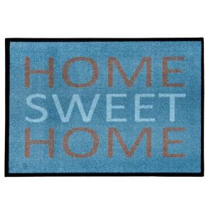 HOMCOM Fußmatte Home Blau 70 x 50  x 0,5 cm