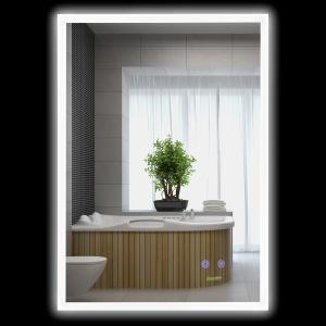 kleankin Wandspiegel  Badezimmerspiegel mit LED-Beleuchtung…