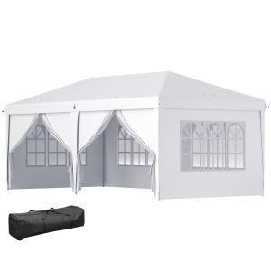 Outsunny Faltpavillon mit Seitenwänden, 5,85 x 2,95 m Garte…