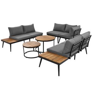Gartenlounge-Set für 5-6 Personen, 2xZweisitzer-Sofas, 2xEi…