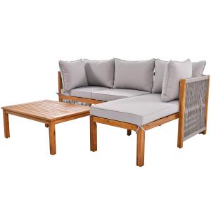 3-teiliges Garten-Loungestuhl-Set, verstellbare Beine, 2 Zw…