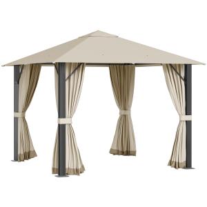 OUTSUNNY Gartenpavillon 3x3m mit Belüftungslöchern 4 Seiten…