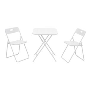 3‑teilige Klappbares Bistro-Set aus Stahl, mit 2 Stühle   1…