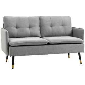 HOMCOM Zweisitzer 2-Sitzer Sofa mit Kissen, Loveseat mit Le…