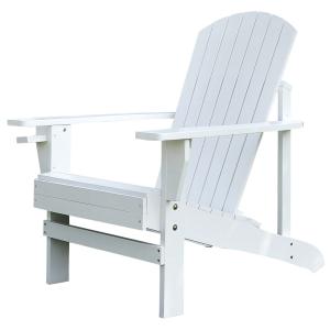 Outsunny Adirondack Gartenstuhl mit Becherhalter Gartenlieg…