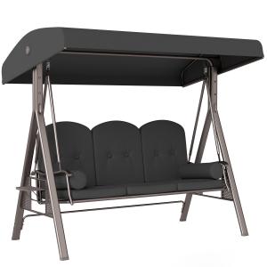 Outsunny Hollywoodschaukel 3-Sitzer Gartenschaukel mit vers…