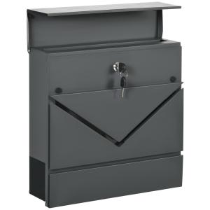 HOMCOM Briefkasten Wandbriefkasten mit Schloss, Deckel, Pos…