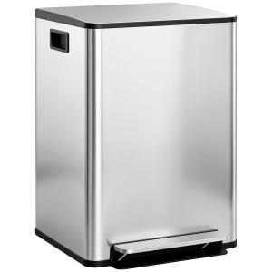 HOMCOM Mülleimer Küche 2x30 L Treteimer mit Softclose-Decke…