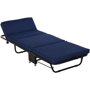 HOMCOM Gästebett klappbar, 2-in-1 Klappbett mit Rollen, Ver…