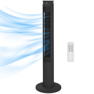 HOMCOM Turmventilator 45W mit 3 Geschwindigkeiten, 4 Windmo…