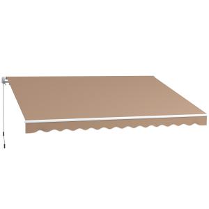 Outsunny Markise 3,5x2,5 m mit Aufrollarm, außenliegende Ku…