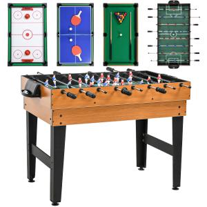 HOMCOM 4 in 1 Multigame Spieletisch, Partyspieltisch mit Ti…