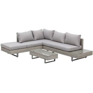 Outsunny Polyrattan-Lounge-Set 3-tlg.  Couchtisch Beistellt…