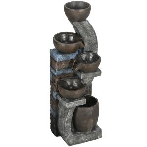 Outsunny Gartenbrunnen, Solar Springbrunnen, Zierbrunnen mi…