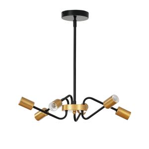 HOMCOM Kronleuchter elegante Hängelampe 6-flammig höhenvers…