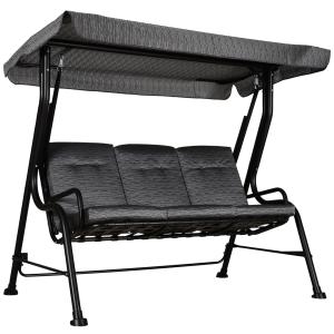 Outsunny Hollywoodschaukel 3-Sitzer Gartenschaukel mit vers…