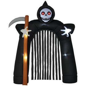 HOMCOM Halloween aufblasbarer Sensenmann-Torbogen 2,85 m Gr…