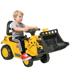 HOMCOM Rutschauto Kinderbagger Sitzbagger mit Ablagefach un…