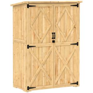 Outsunny Gartenschrank Holz, Geräteschuppen mit Abschließba…