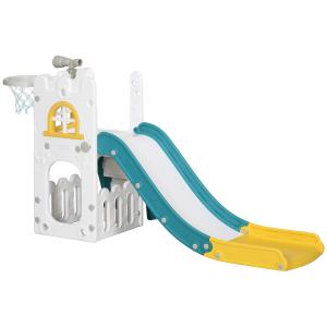 AIYAPLAY Kinderrutsche, 4 in 1, Kleinkinderrutsche mit Bask…