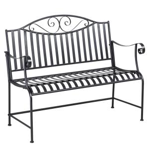Outsunny Gartenbank Sitzbank 2 Personen Parkbank Armlehne M…