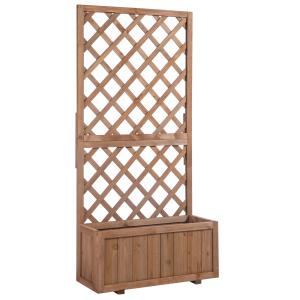 Outsunny Hochbeet Pflanzkasten mit Rankgitter 72,5x31,5x149…