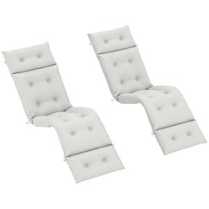 Outsunny Set von 2 Sonnenliegenkissen - dick, bequem und ge…