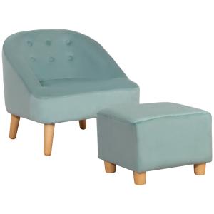 HOMCOM Kindersessel mit Fußhocker, bequeme Kindercouch ab 3…