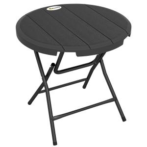 Outsunny Gartentisch für 4 Personen, runder Klapptisch Ø80…
