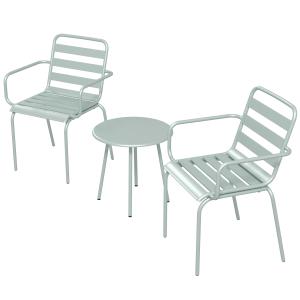 Outsunny 3tlg. Bistroset Gartenmöbel Set mit 1 Couchtisch,…