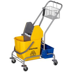 HOMCOM Reinigungswagen mit hängendem Korb, Regal, 25L Eimer…
