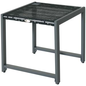 Outsunny® Gartentisch Beistelltisch mit Hartglas, Polyratta…