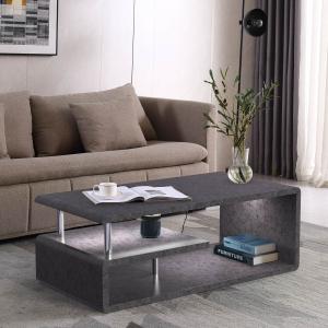 Moderner Couchtisch, Zementgraues Finish , LED-Beleuchtung,…