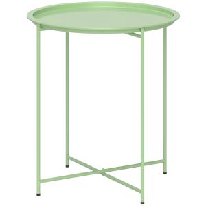 Outsunny Beistelltisch klappbar Gartentisch Ø46 x 50 cm Run…
