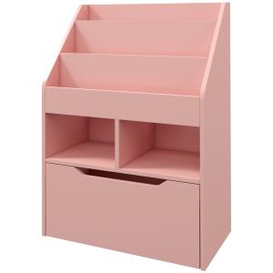 HOMCOM Kinder Bücherregal Kinderregal mit Schublade, 3 Abla…