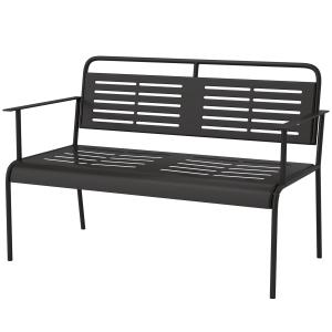 Outsunny 2-Sitzer Gartenbank, Sitzbank mit Lamellen-Design,…