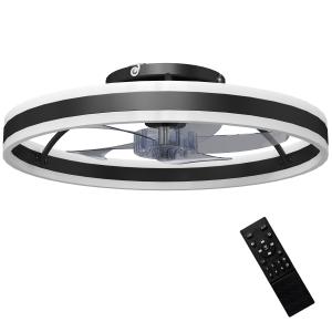 HOMCOM LED Deckenleuchte mit Ventilator, Deckenventilator m…