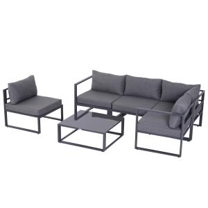 Gartengarnitur Alu Sitzgruppe für 4-5 Personen, robust und…