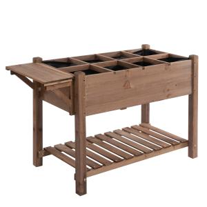 Outsunny Hochbeet Pflanzkasten 123x54x74cm mit 8 Gittern &…