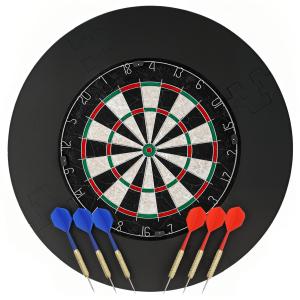 SPORTNOW Dartscheibe mit 6 Dartpfeile, Flights, Dart Surrou…