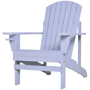 Outsunny Adirondack Gartenstuhl mit Becherhalter, massives…