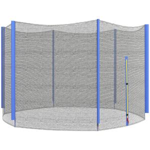 SPORTNOW Trampolin-Sicherheitsnetz mit 6 Stangen und Reißve…