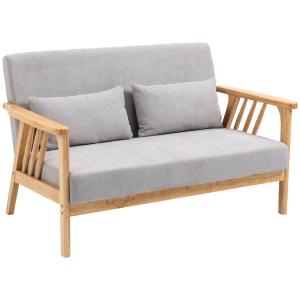 HOMCOM Zweisitzer 2-Sitzer Sofa, Doppelsofa mit Armlehne, L…