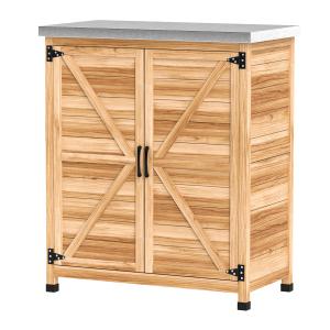Outsunny Gartenschrank mit internem Regal und Arbeitsbank o…