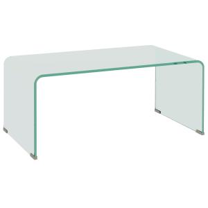 HOMCOM Couchtisch, Beistelltisch aus gehärtetem Glas Wohnzi…