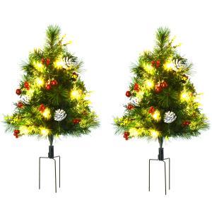 HOMCOM 2-er Set Weihnachtsbäume Mini Künstlicher Christbaum…