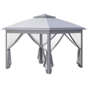 Outsunny Tonnelle 3 x 3 m Garten-Pavillon Pop-up Faltzelt D…